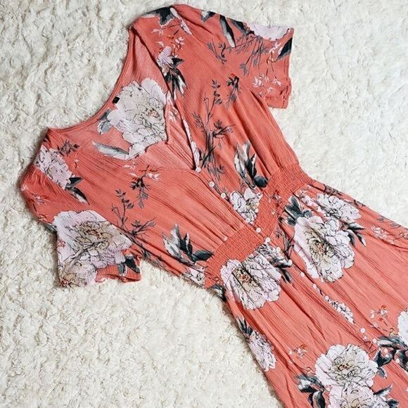Button-up Floral Short Sleeve Dress - Picture 8 of 12